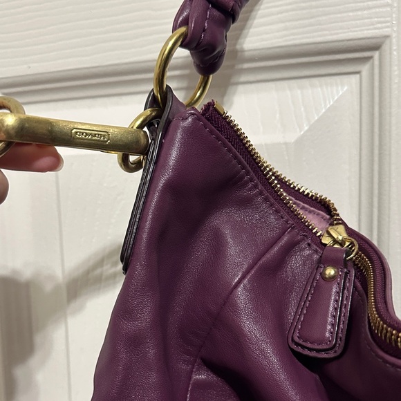 Coach Kristin Purple Leather Hobo Satchel - Picture 4 of 9